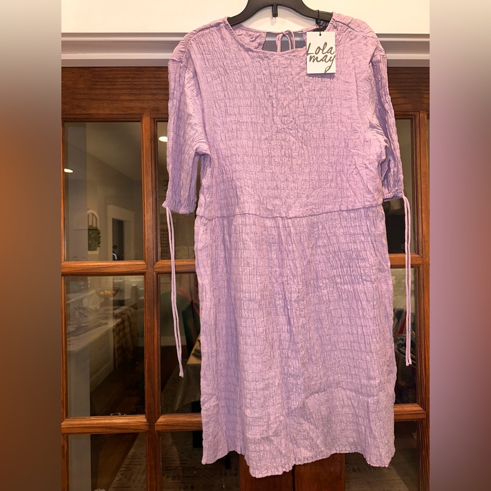 NWT Lola May Size 6 UK 10 Purple Textured Cutout Dress